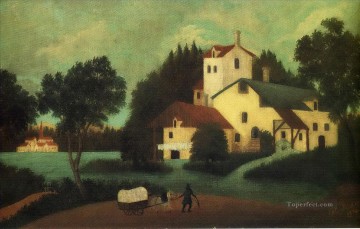 Landscapes Painting - wagon in front of the mill 1879 Henri Rousseau Paris